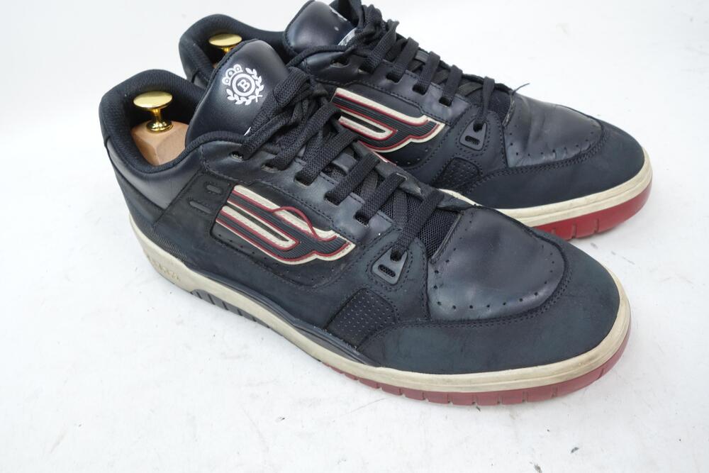 Bally Shoes Mens Size 11 Black Leather Low Top Casual Lace Up Sneakers KUBA-T